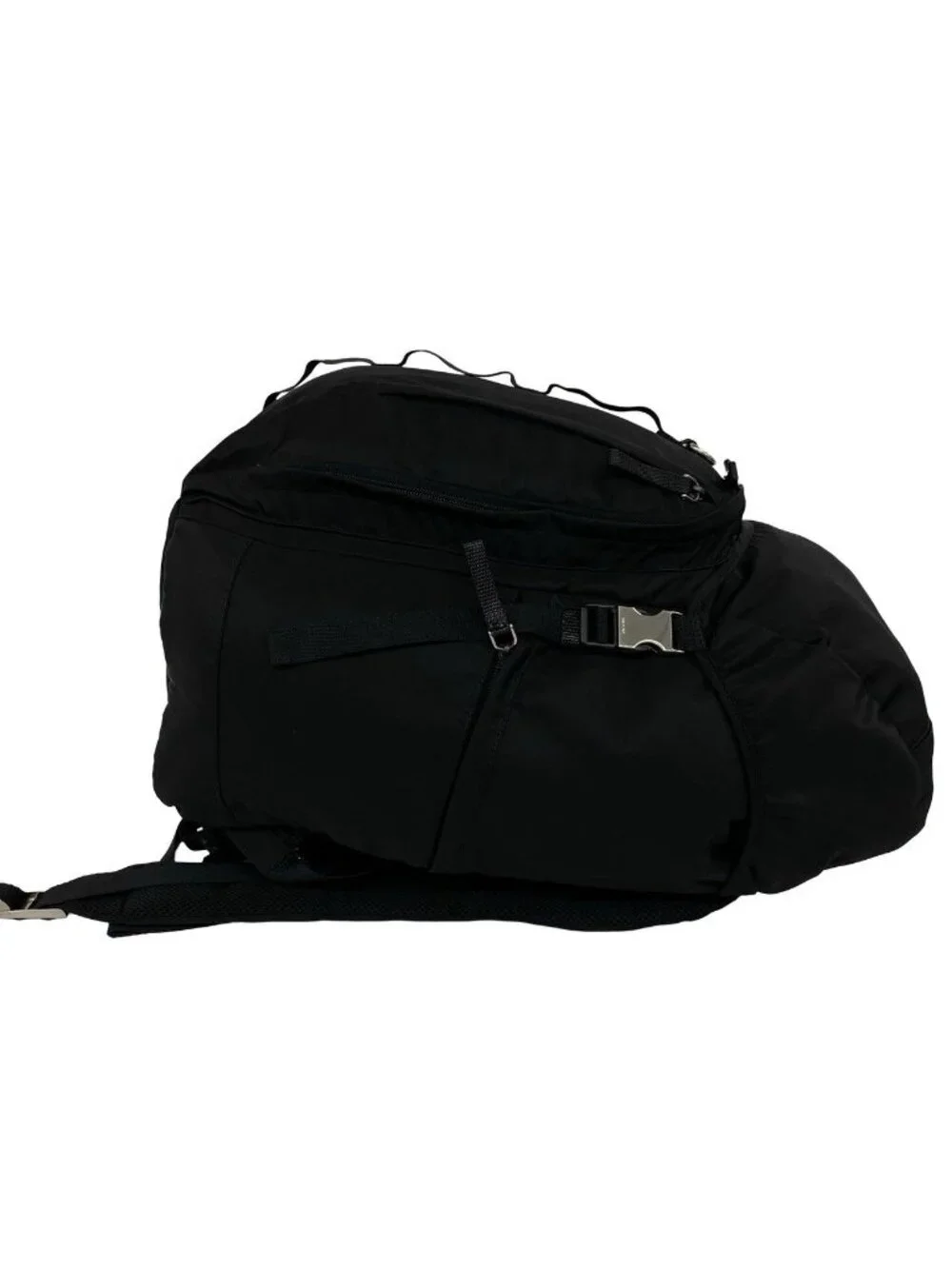 Prada Logo Tessuto Pocono Nylon Backpack Black